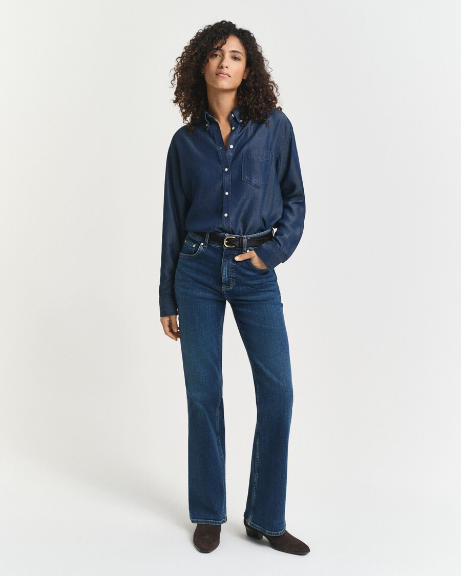 relaxed fit indigo shirt - dark blue archive