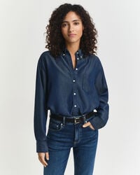 relaxed fit indigo shirt - dark blue archive