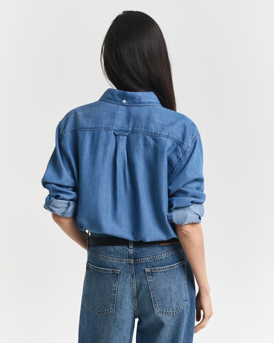 relaxed fit indigo shirt - light indigo