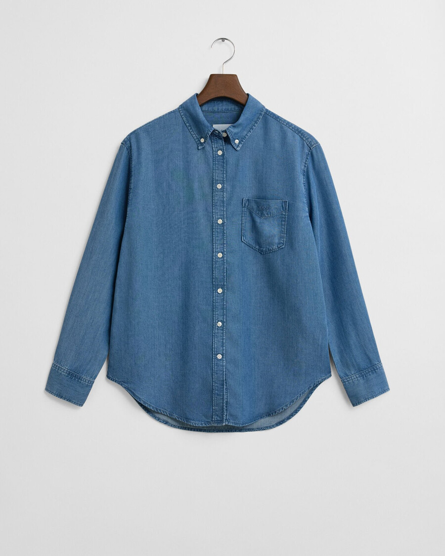 relaxed fit indigo shirt - light indigo