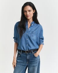 relaxed fit indigo shirt - light indigo