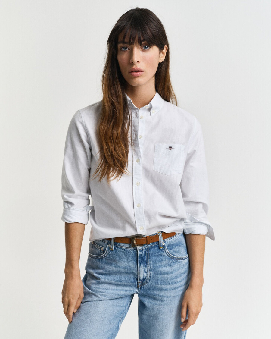regular fit classic striped oxford shirt - light blue