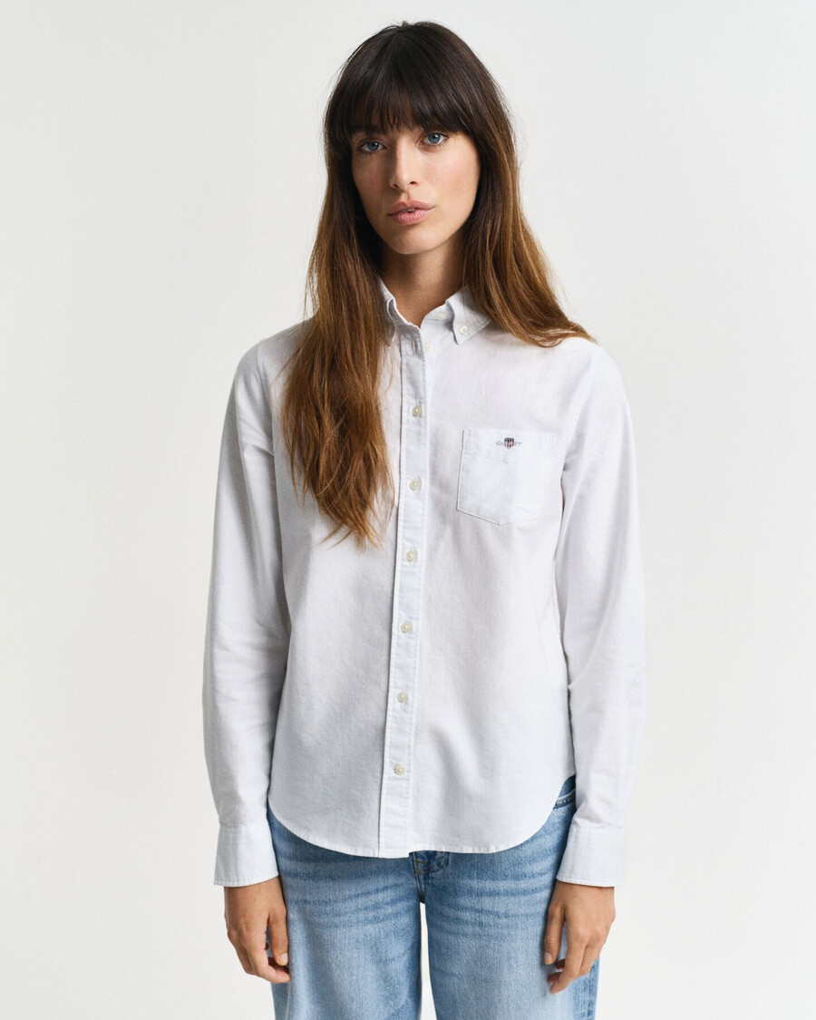 regular fit classic striped oxford shirt - light blue