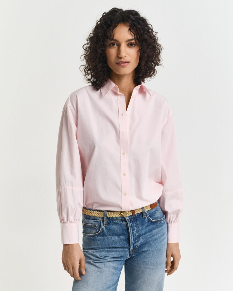 relaxed fit volume sleeve shirt - salmon