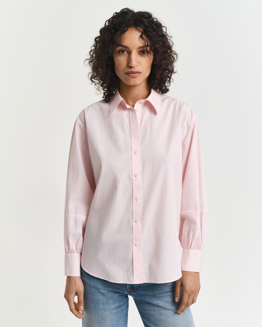 relaxed fit volume sleeve shirt - salmon