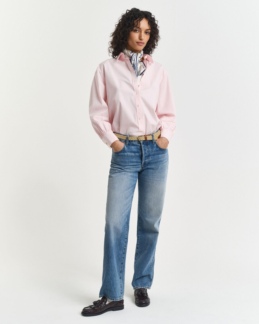 relaxed fit volume sleeve shirt - salmon