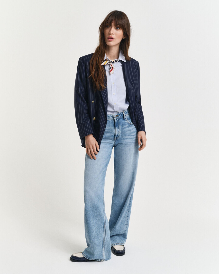 regular fit classic poplin striped shirt - perfect blue