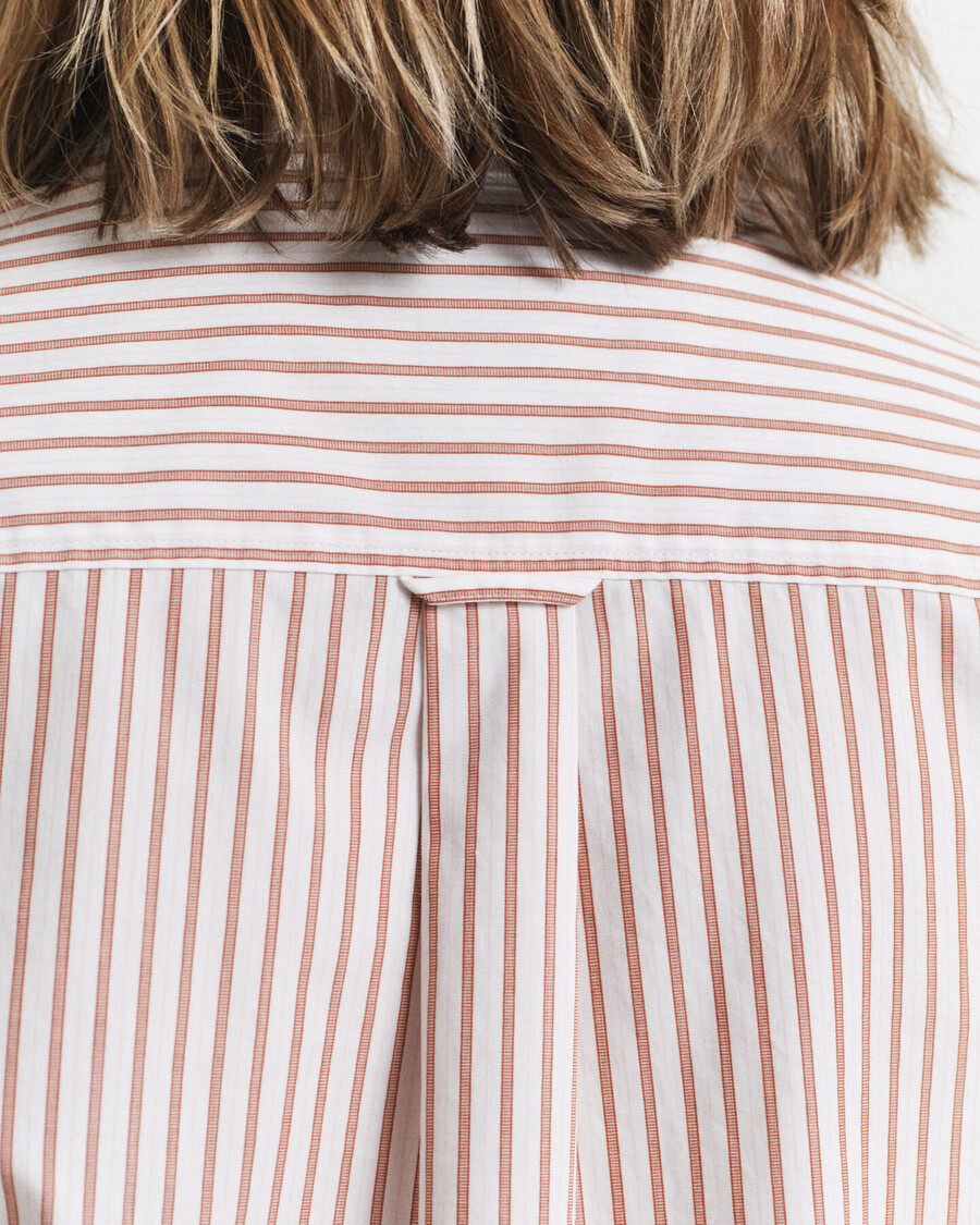 regular fit classic poplin striped shirt - salmon