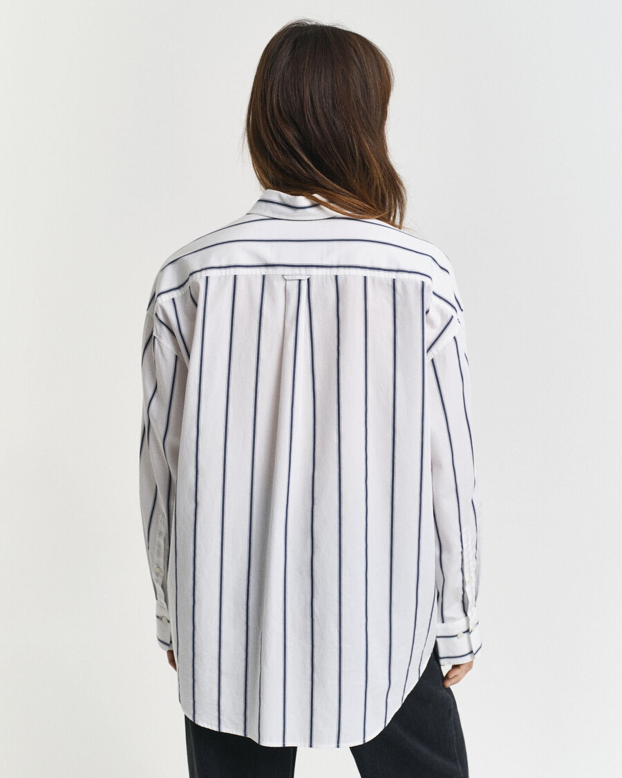 oversized classic striped poplin shirt - persian blue