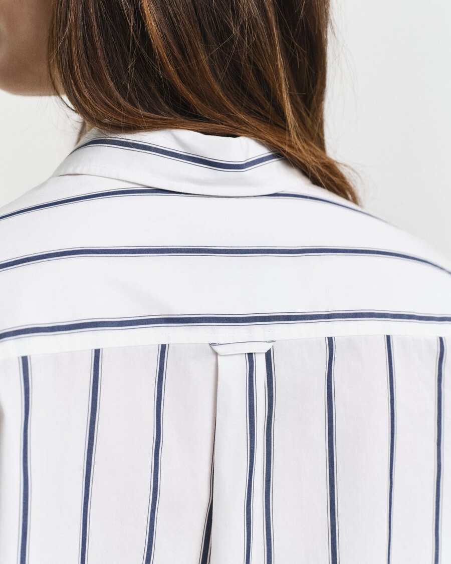 oversized classic striped poplin shirt - persian blue