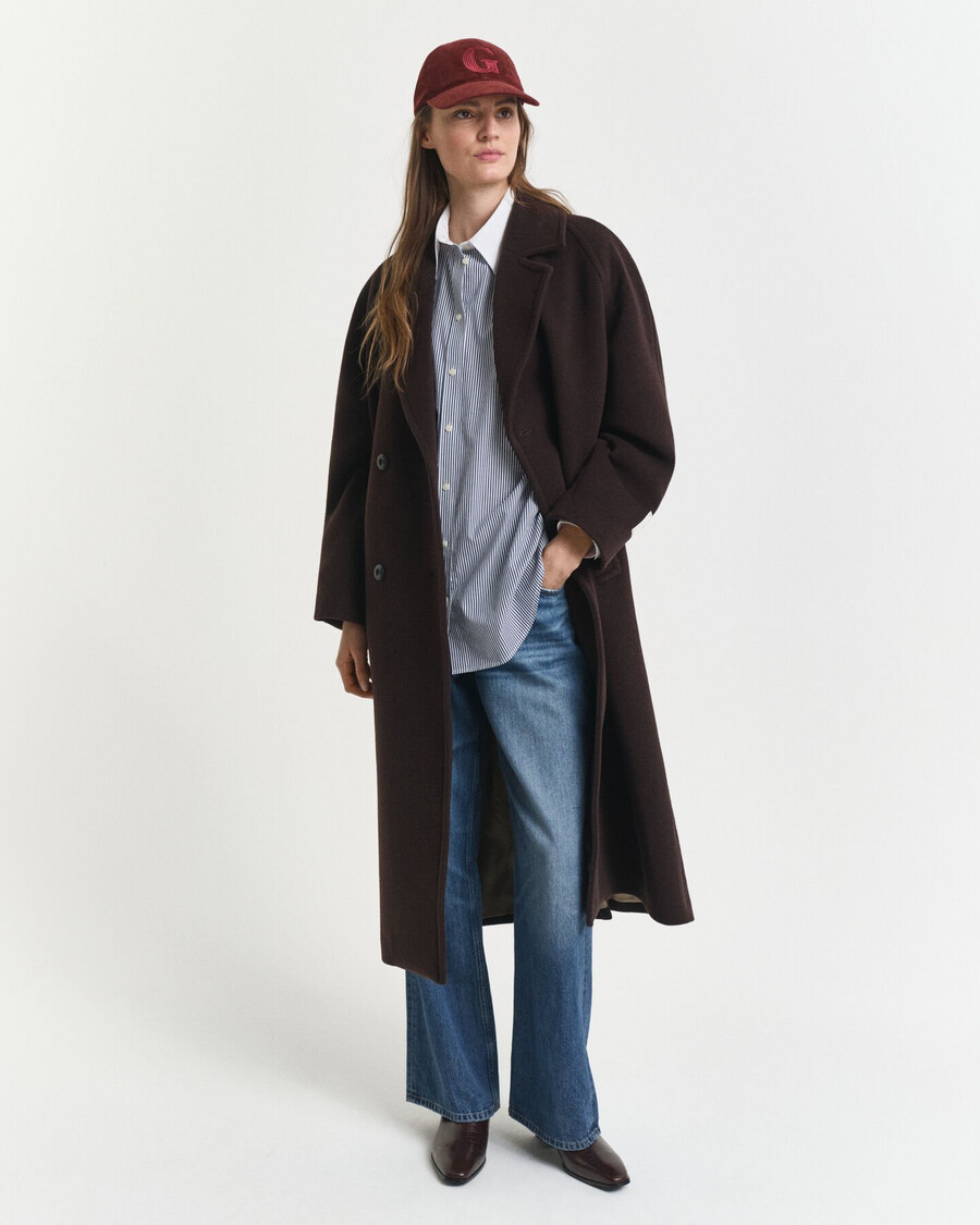 oversized contrast collar striped shirt - persian blue