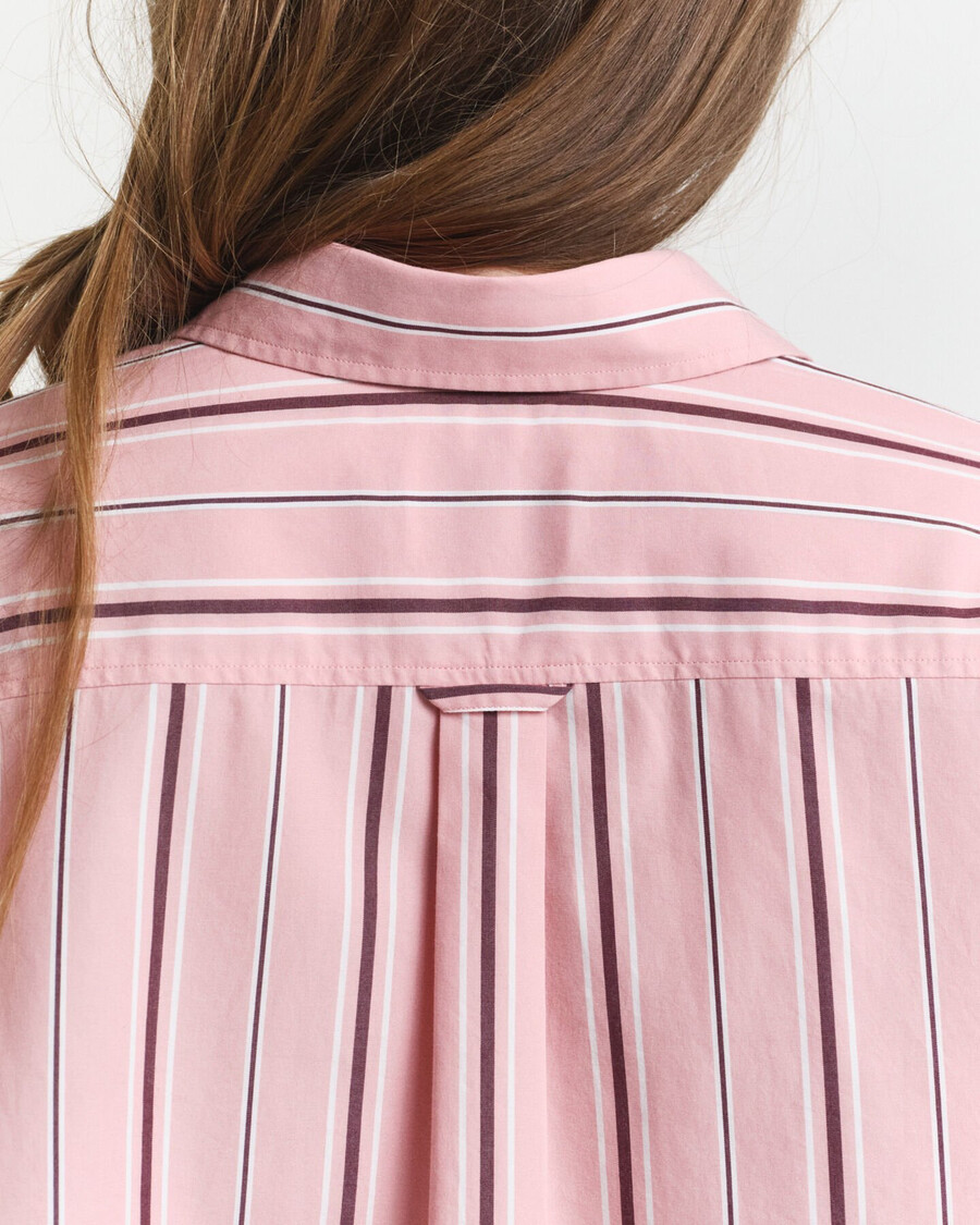 relaxed fit classic striped poplin shirt - summer rose