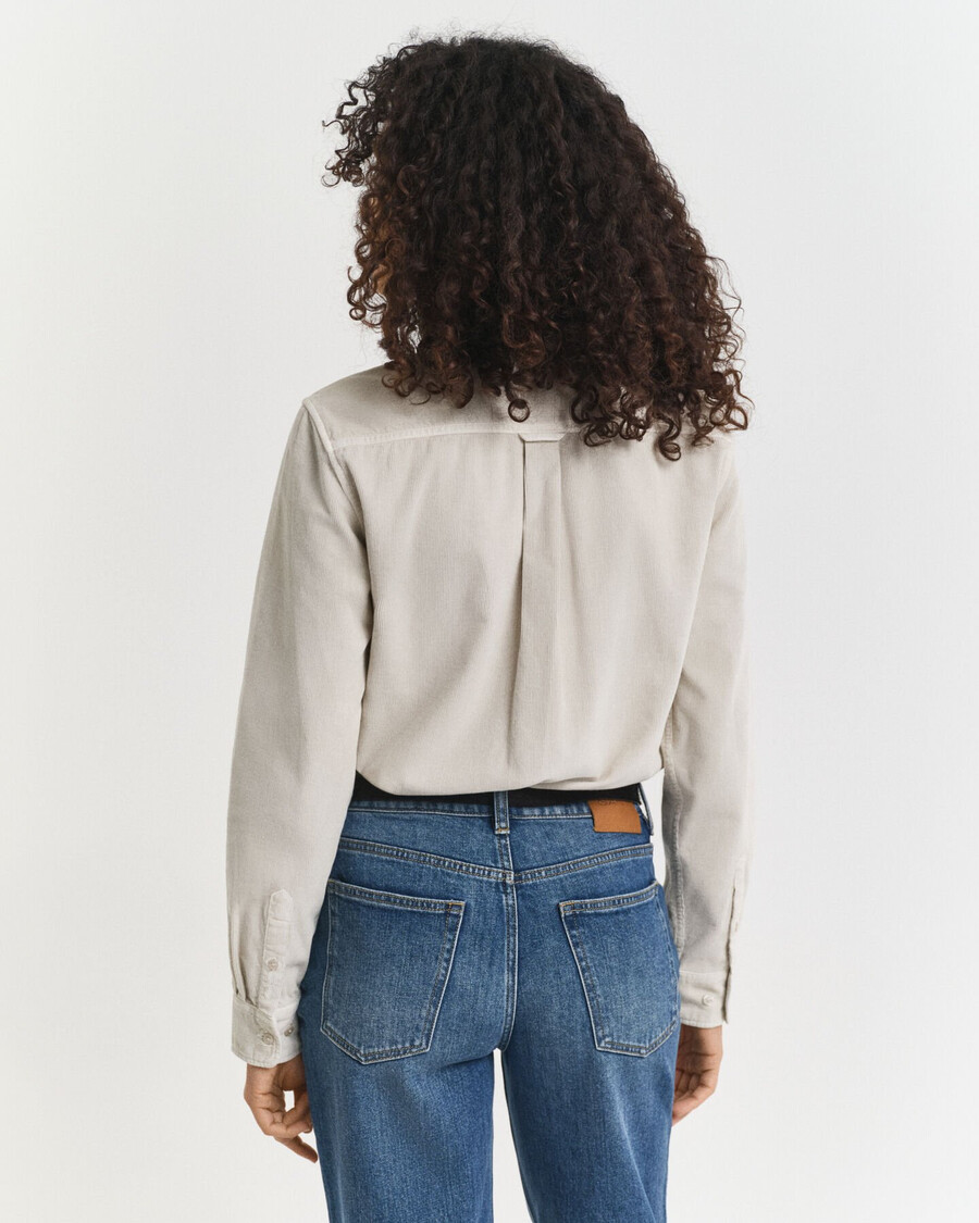 regular fit corduroy shirt - putty
