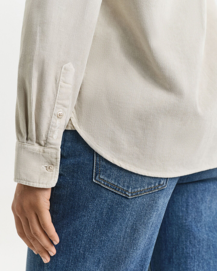 regular fit corduroy shirt - putty