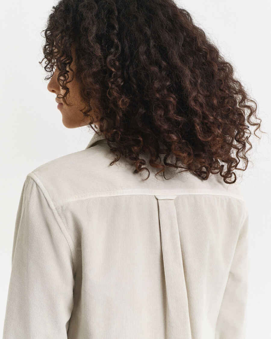 regular fit corduroy shirt - putty