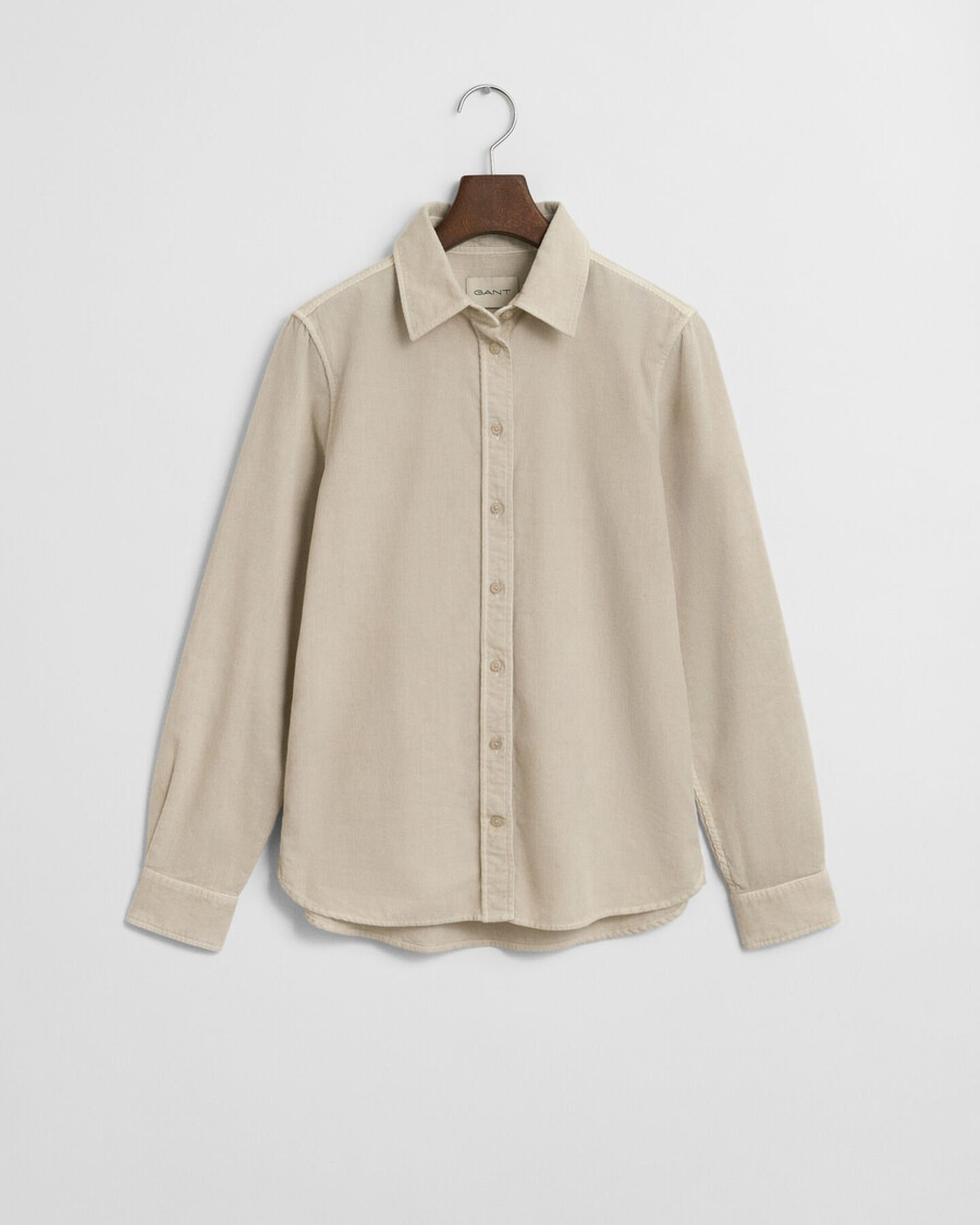 regular fit corduroy shirt - putty