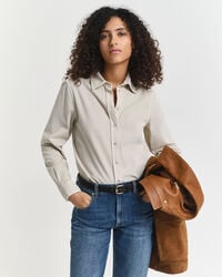 regular fit corduroy shirt - putty