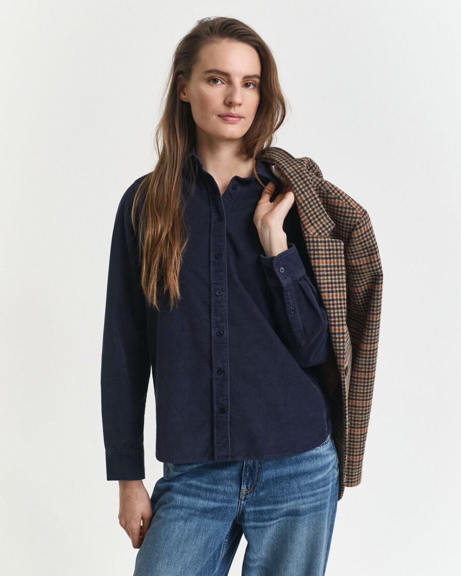 regular fit corduroy shirt - evening blue