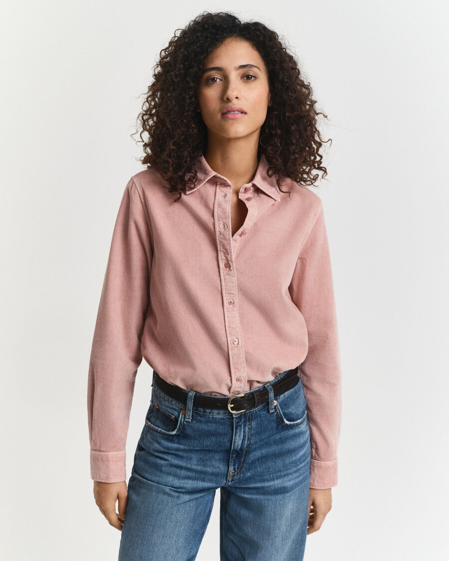 regular fit corduroy shirt - dusty rose
