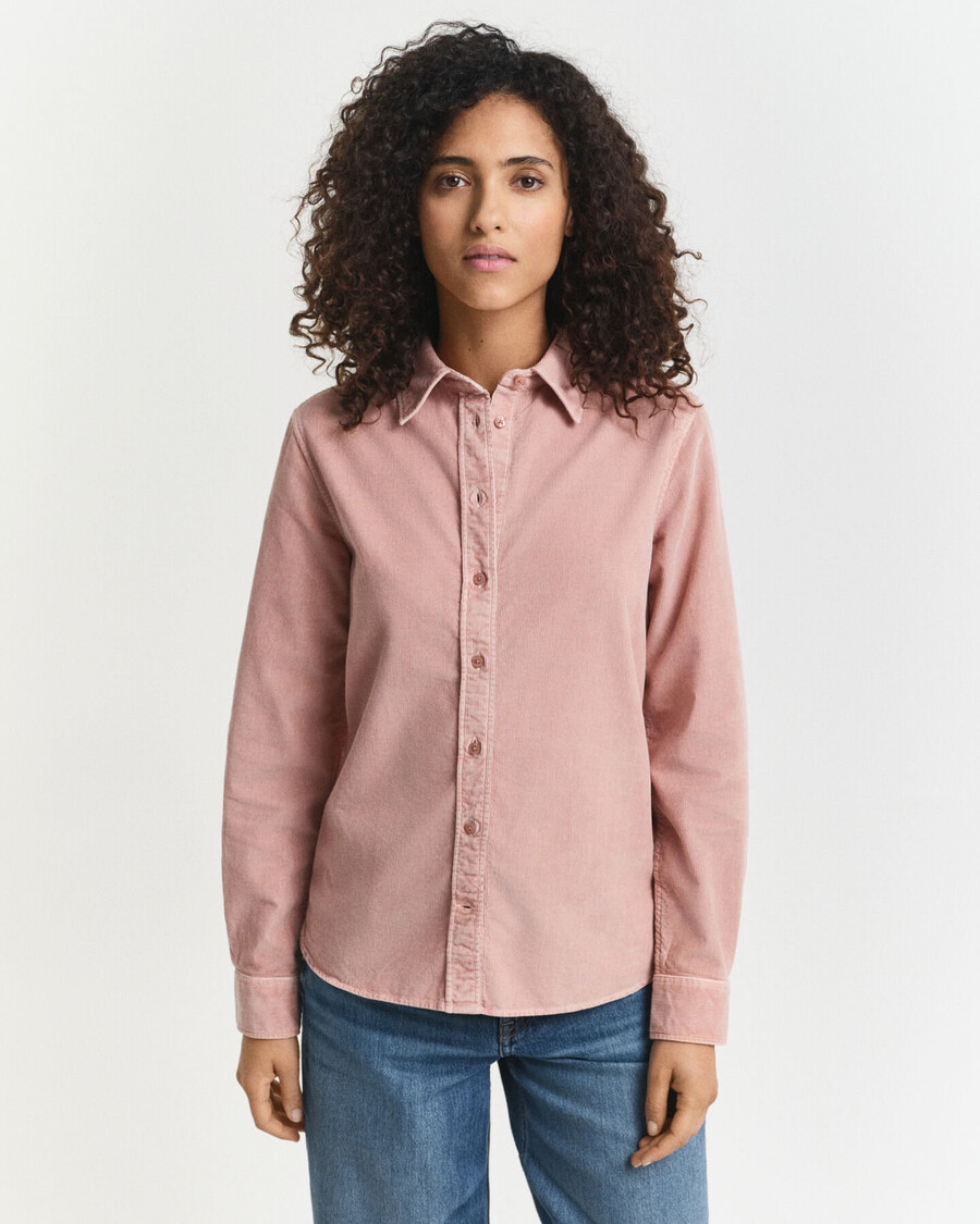 regular fit corduroy shirt - dusty rose