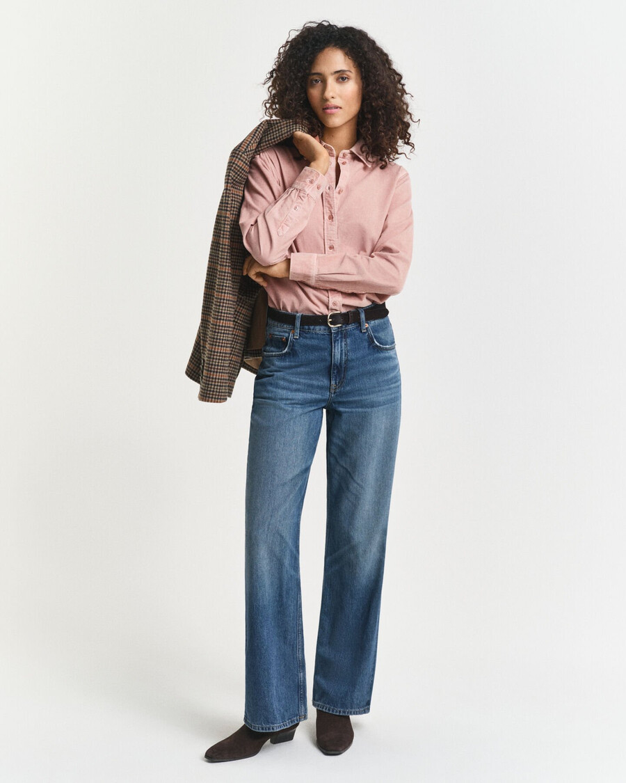 regular fit corduroy shirt - dusty rose