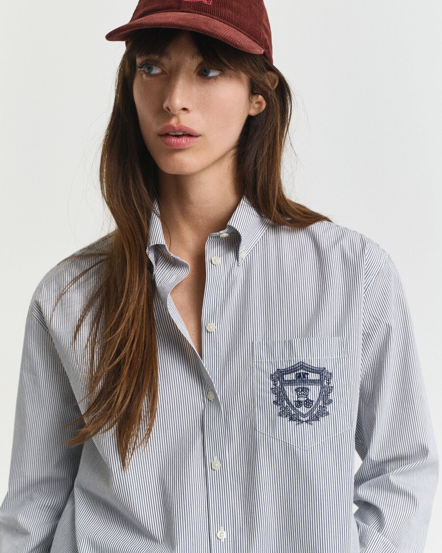 relaxed fit classic poplin graphic shirt - persian blue