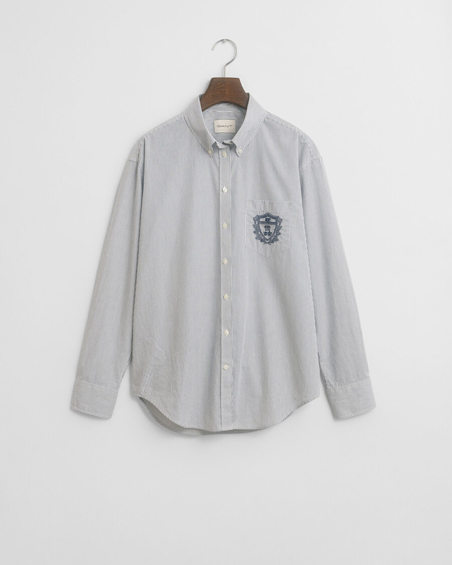 relaxed fit classic poplin graphic shirt - persian blue