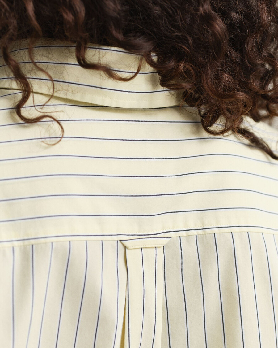 relaxed fit striped poplin shirt - vanilla yellow