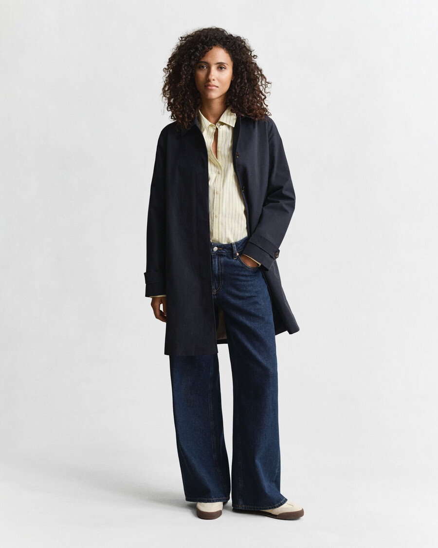relaxed fit striped poplin shirt - vanilla yellow