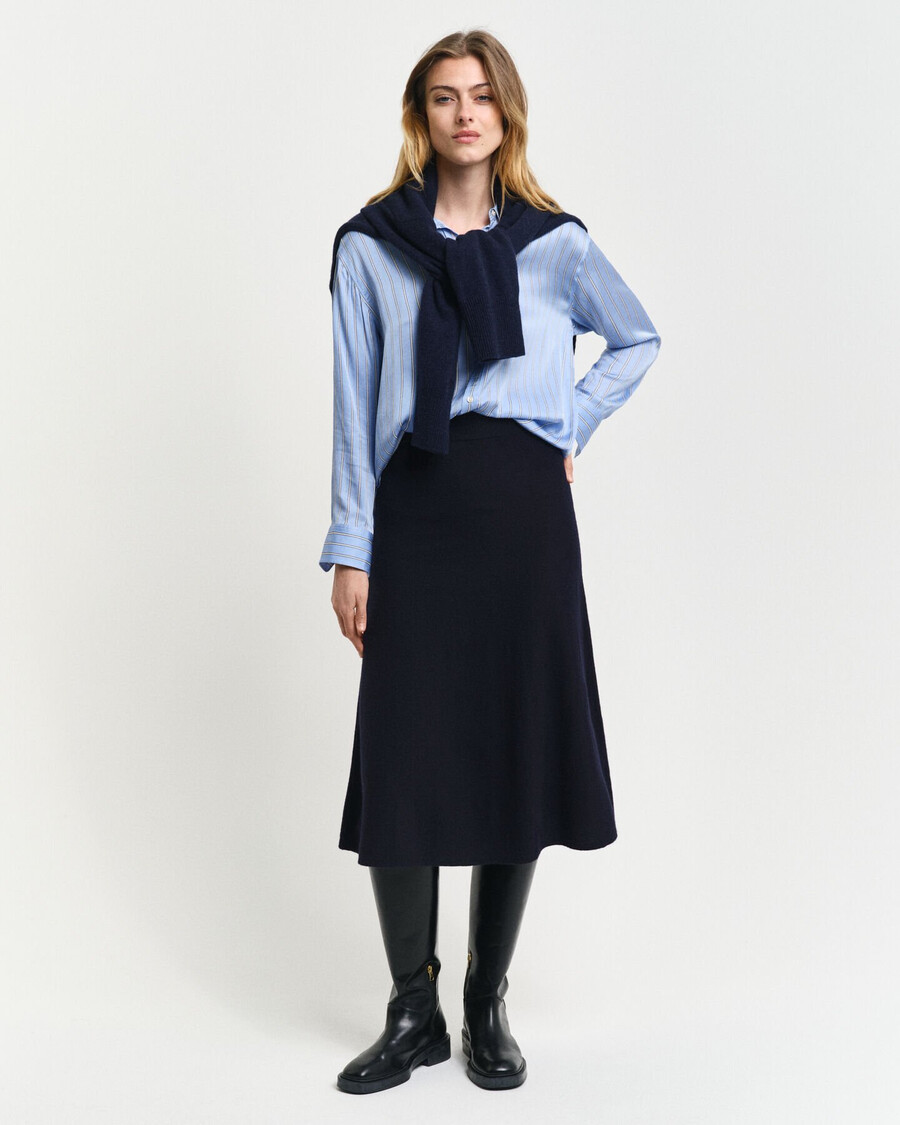 superfine lambswool skirt - evening blue