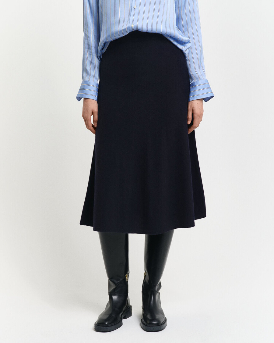 superfine lambswool skirt - evening blue