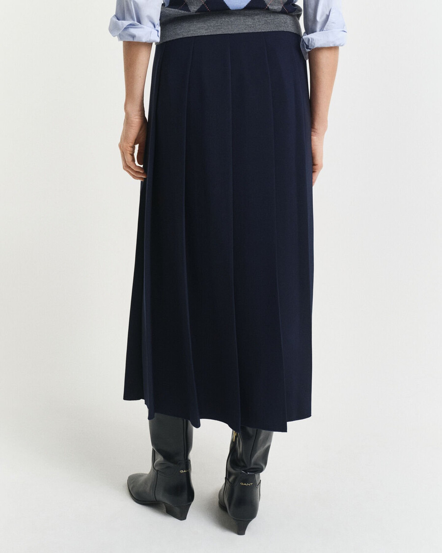 wide pleated midi skirt - evening blue