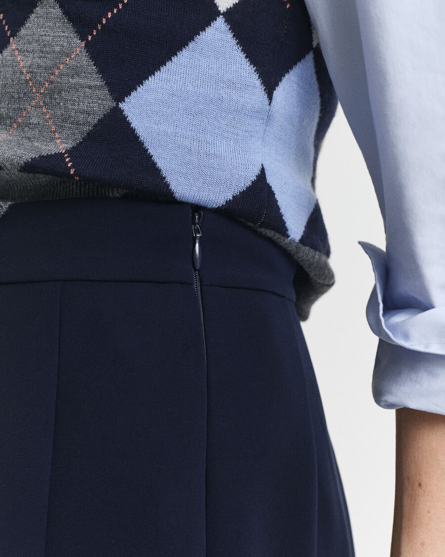 wide pleated midi skirt - evening blue
