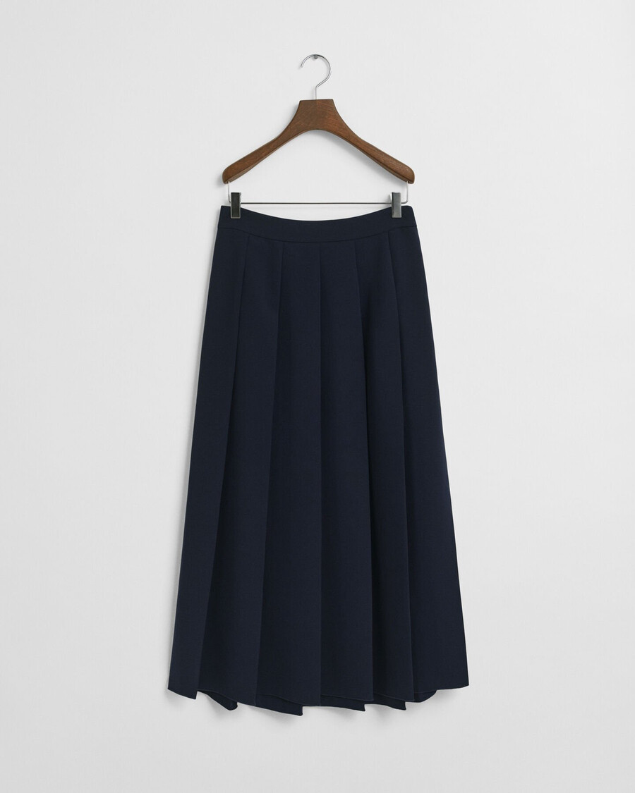 wide pleated midi skirt - evening blue