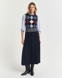 wide pleated midi skirt - evening blue