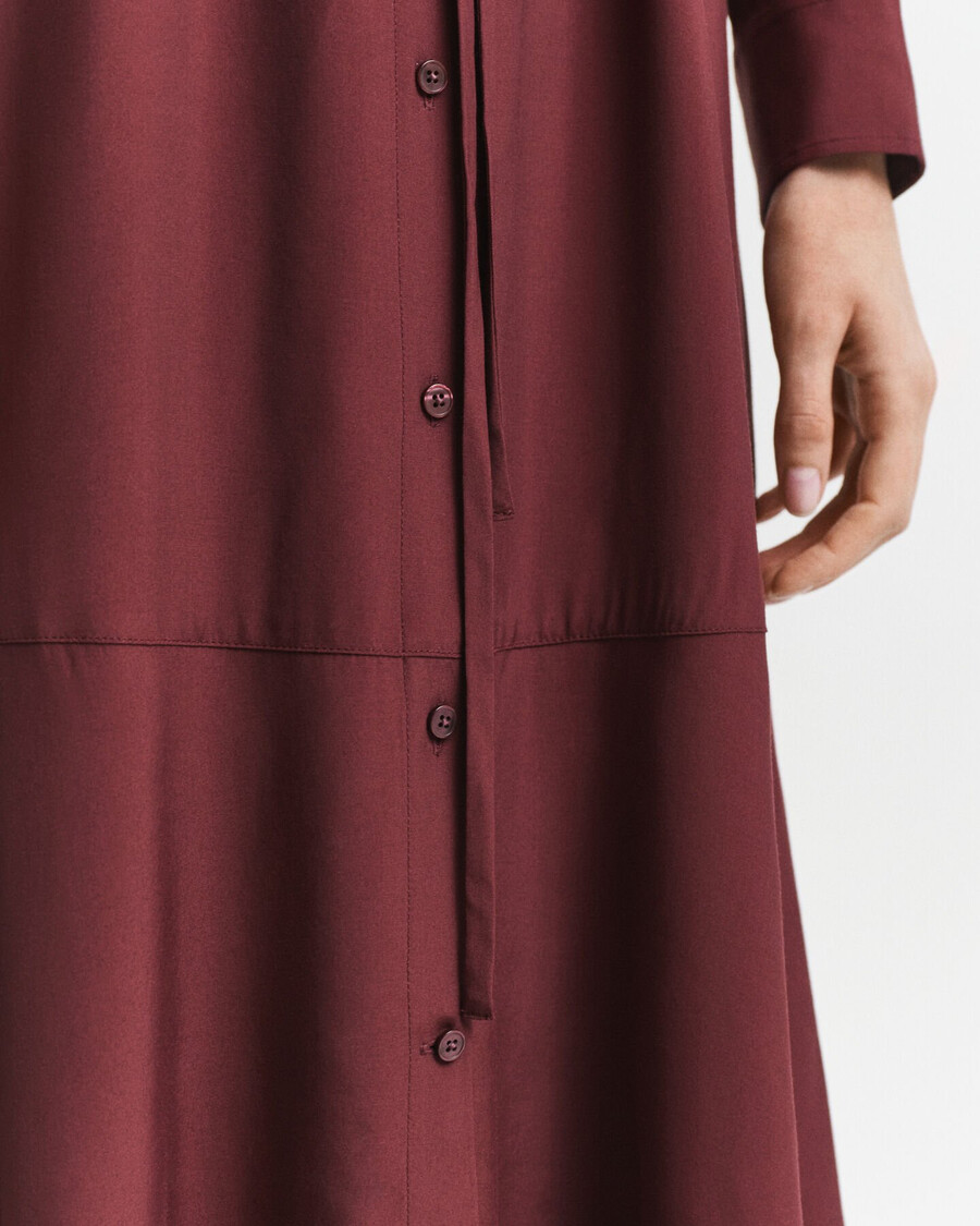 midi viscose shirt dress - plum wine