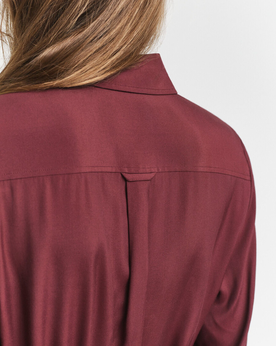 midi viscose shirt dress - plum wine
