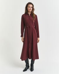 midi viscose shirt dress - plum wine