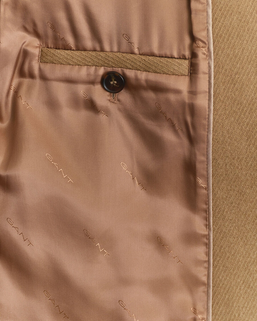 wool blend short car coat - warm khaki
