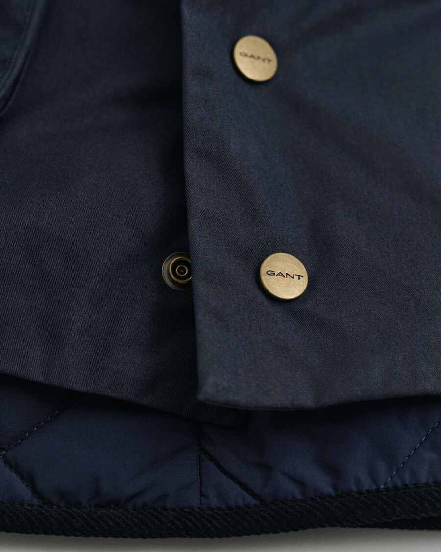 waxed cotton double decker jacket - evening blue
