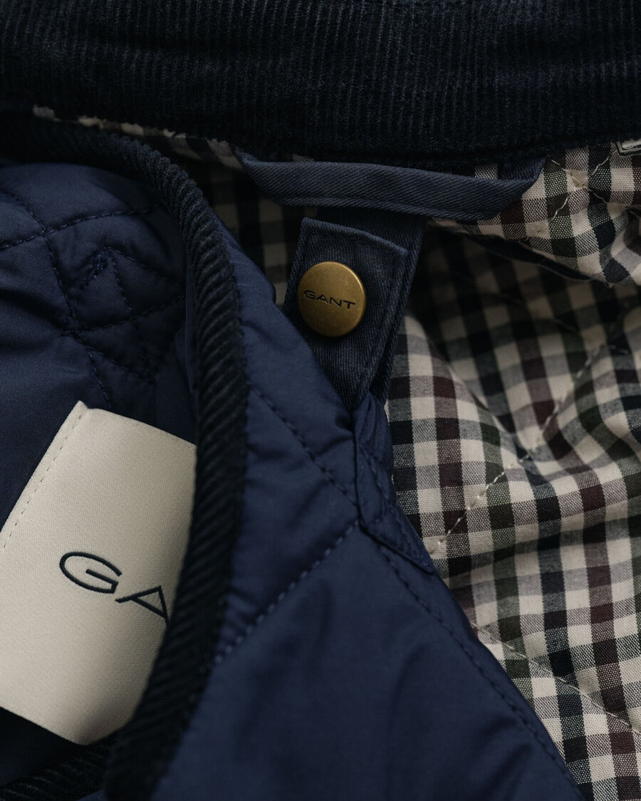 waxed cotton double decker jacket - evening blue