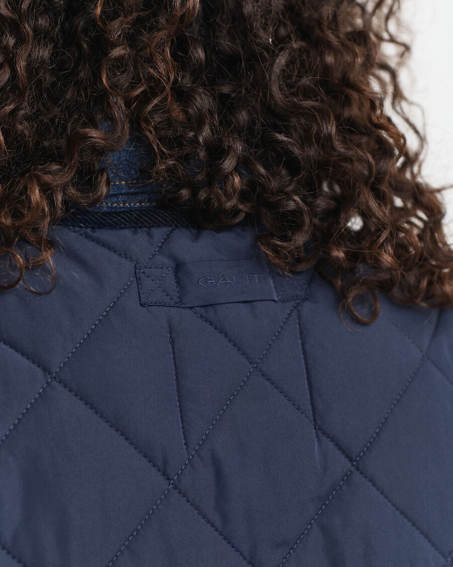 waxed cotton double decker jacket - evening blue