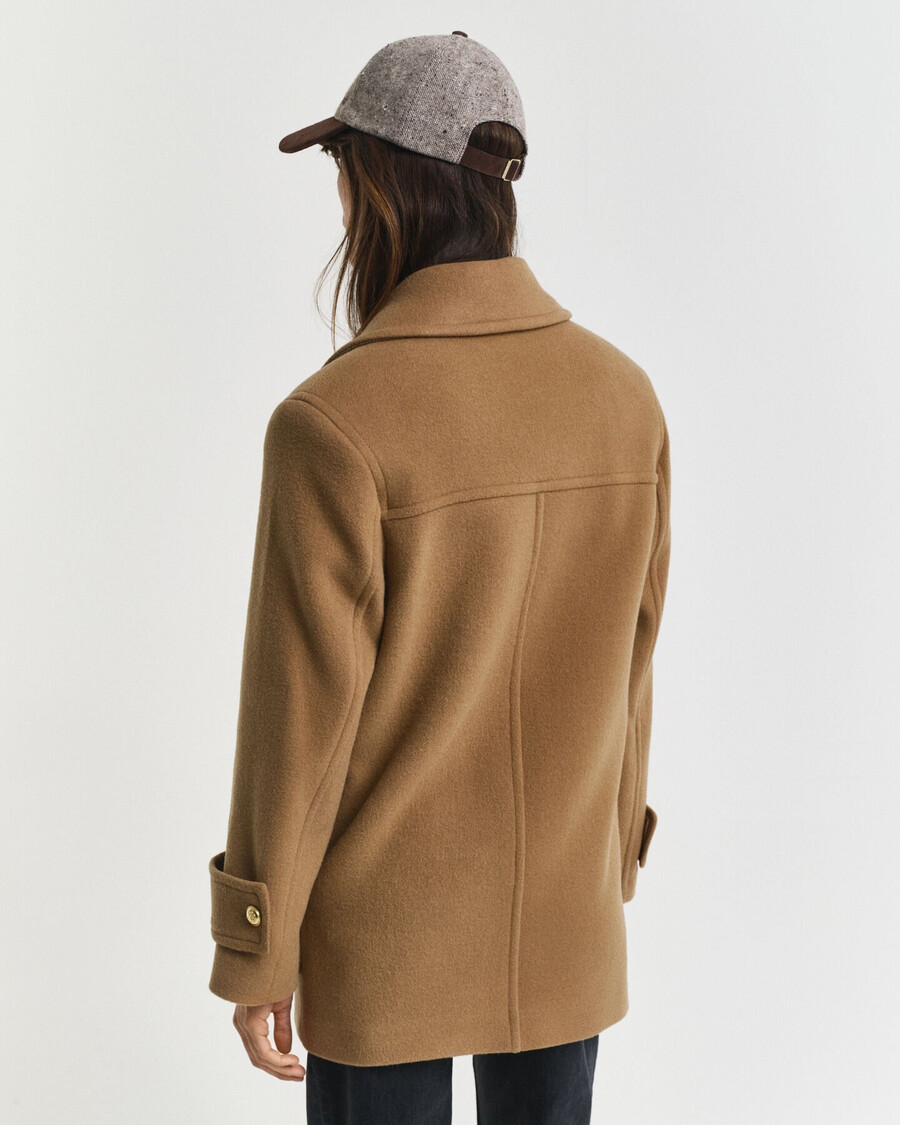 wool midlength peacoat - roasted walnut