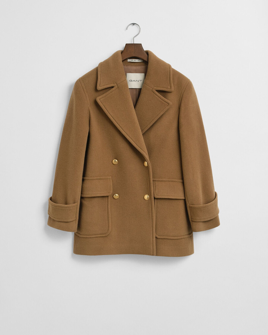 wool midlength peacoat - roasted walnut