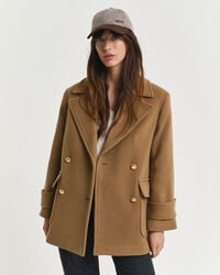 wool midlength peacoat - roasted walnut