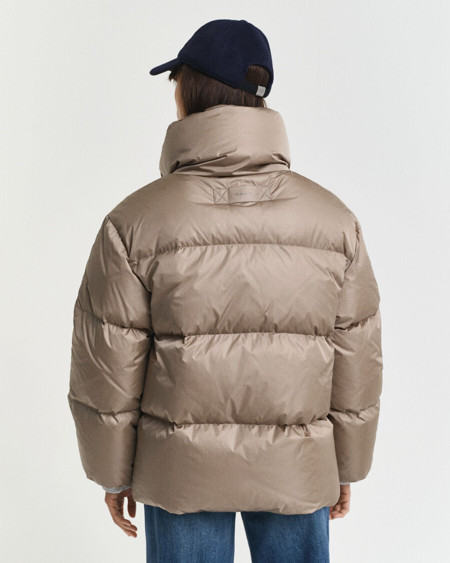 relaxed fit down jacket - taupe beige