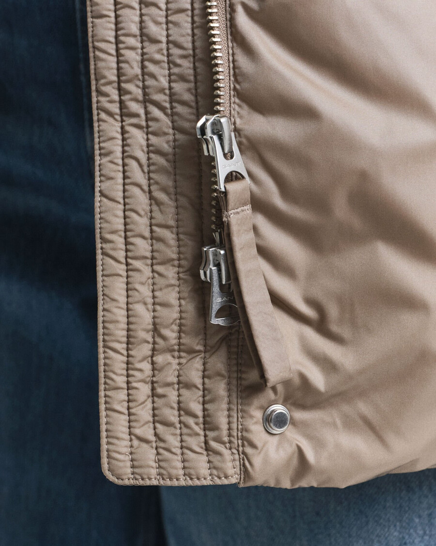 relaxed fit down jacket - taupe beige
