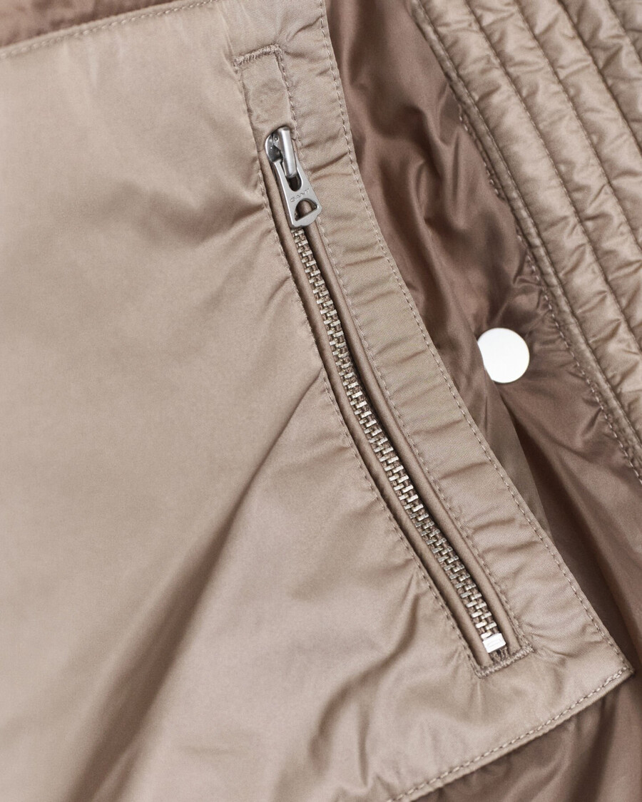 relaxed fit down jacket - taupe beige