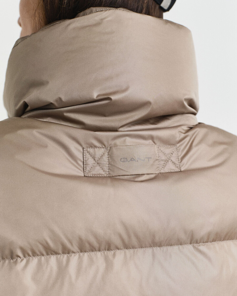 relaxed fit down jacket - taupe beige