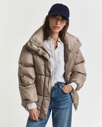 relaxed fit down jacket - taupe beige
